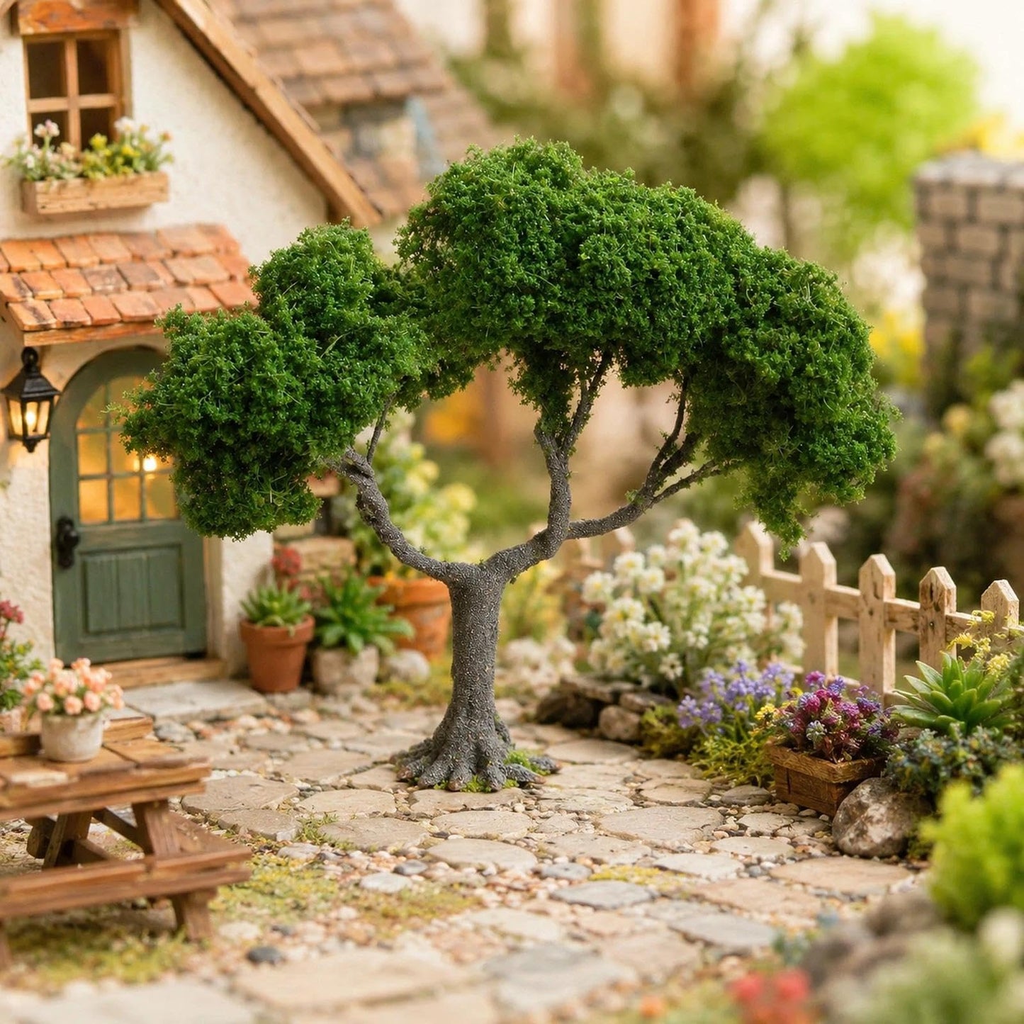 LOGOFUN Wire DIY Miniature Trees for Scenery Landscape and Railroad Sand Table Models Dollhouse Micro Landscape Decoration