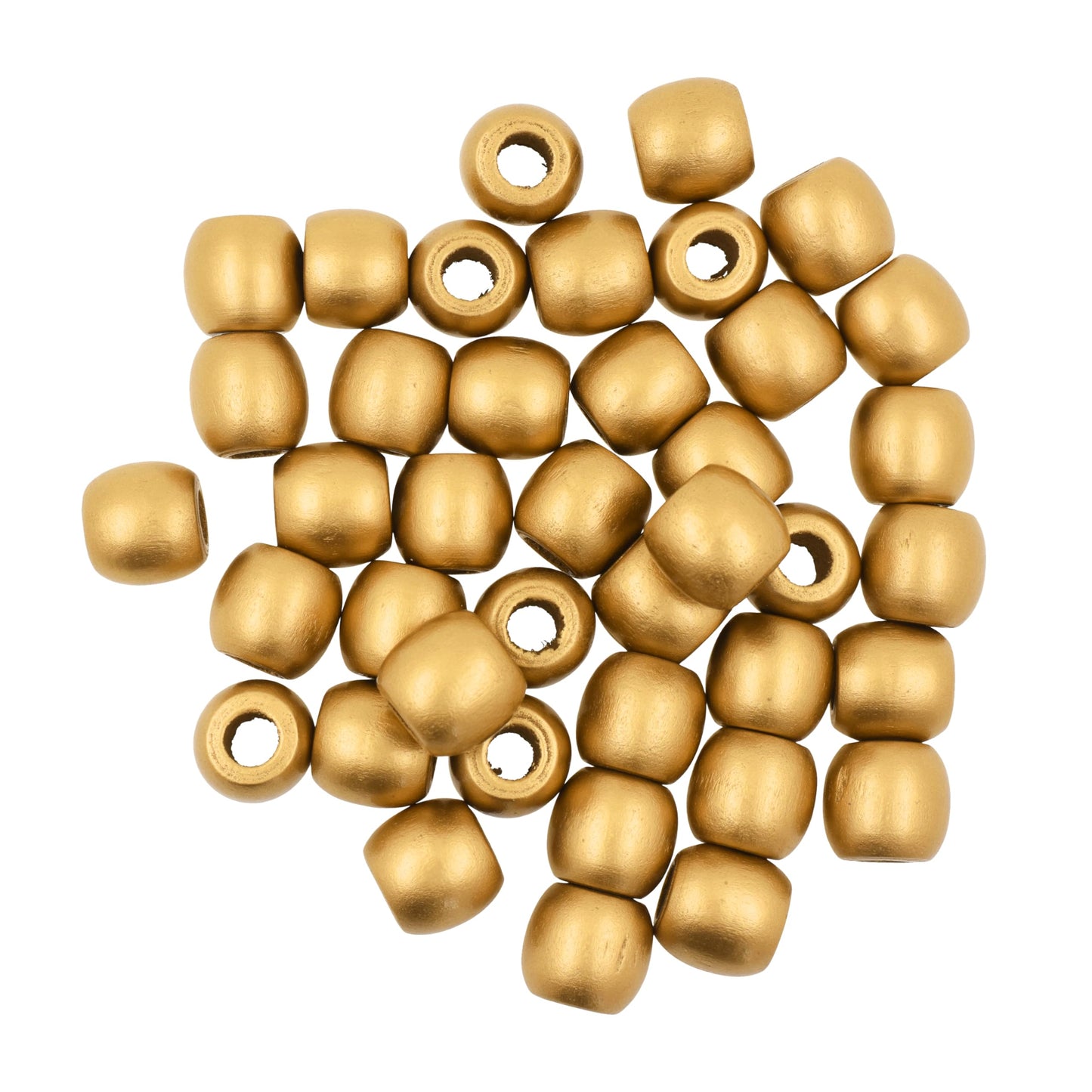 Mandala Crafts 200 Gold Large Hole Barrel Wooden Beads for Macrame & Hair Braiding – Jewelry Making Craft Beads
