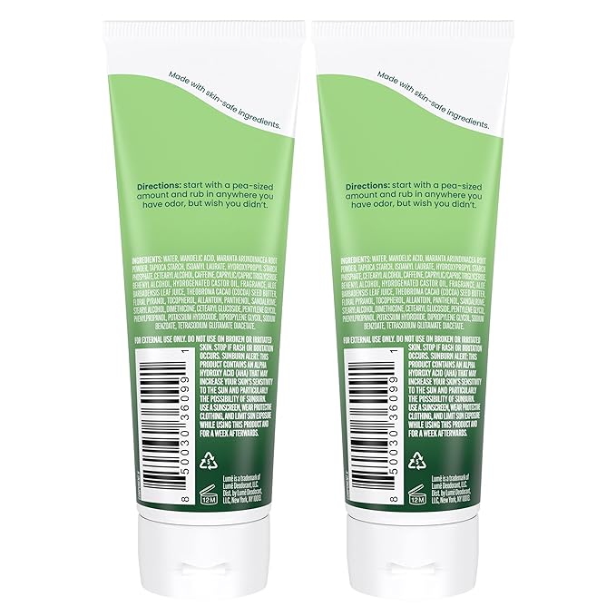 Lume Whole Body Deodorant - Invisible Cream Tube - 72 Hour Odor Control - Aluminum Free, Baking Soda Free, Skin Safe - 3.0 ounce (Pack of 2) (Fresh Alpine)