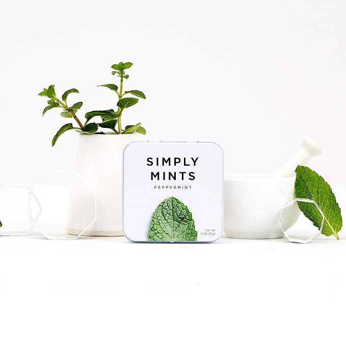 SIMPLY Mints | Peppermint Breath Mints | Pack of One (30 Pieces Total) | Breath Freshening + Aspartame-Free + Vegan + non-GMO