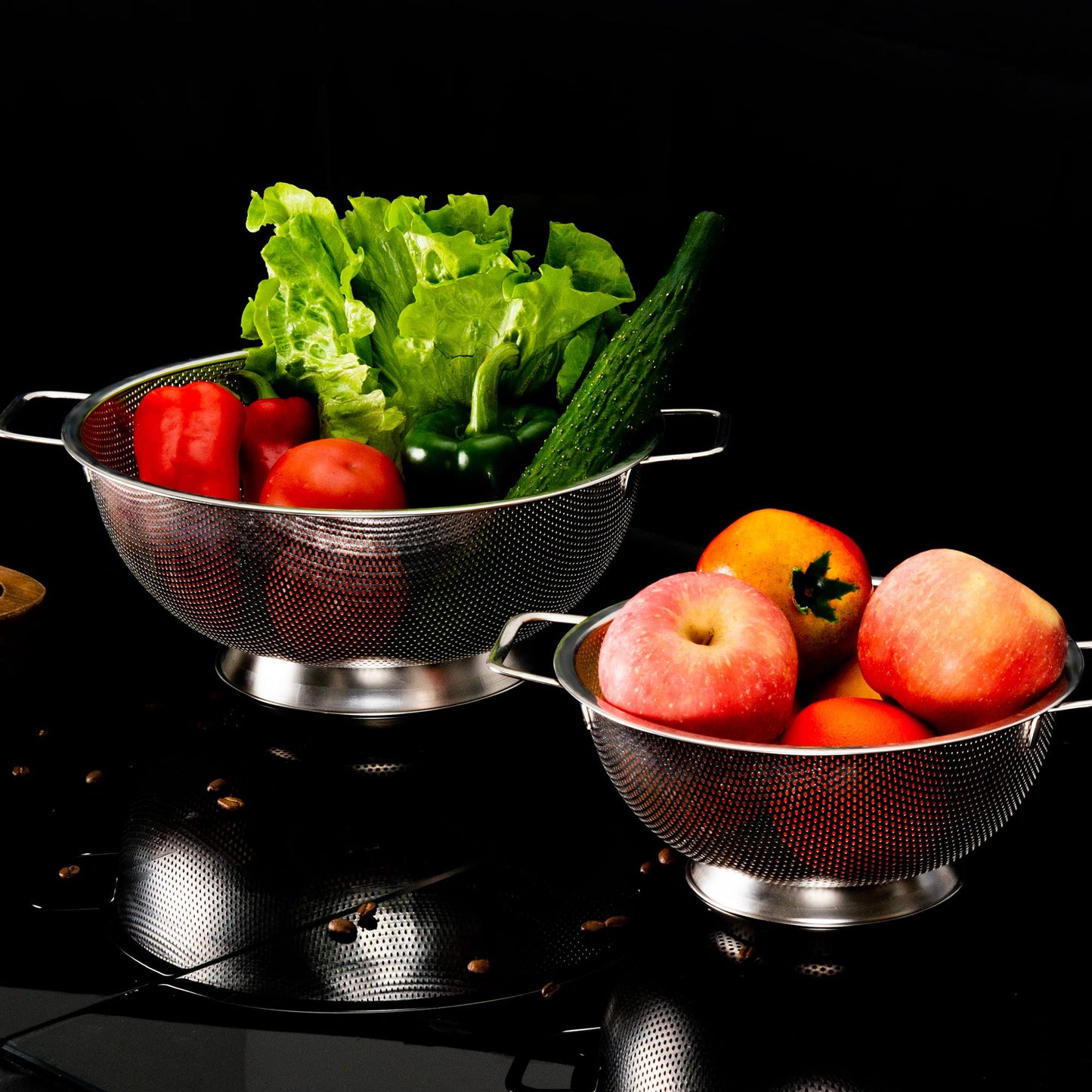 Gulex Colander Stainless Steel 5-Quart, Strainer for Kitchen Food, Dishwasher Safe