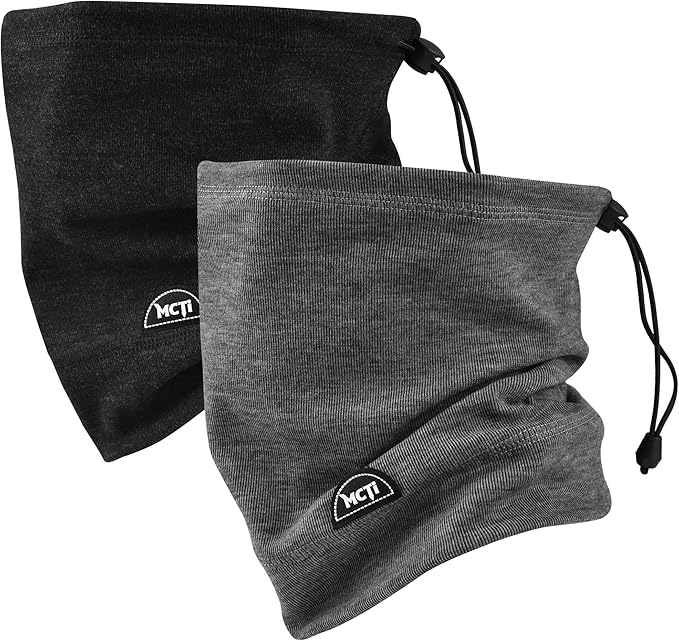 MCTi Neck Gaiter Warmer Winter Fleece Scarves Beanie Hat for Skiing Cycling Elastic Closure