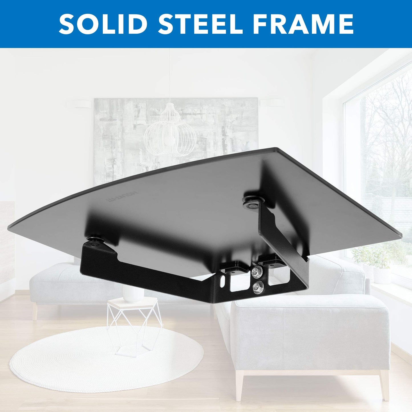 Mount-It! Floating Wall Shelf – Tempered Glass Media Shelf for Cable Box, DVD Player, Gaming Consoles (PS5, Xbox, Roku), Projector – Wall-Mounted w/Steel Frame, Cable Management, 22 lb Capacity
