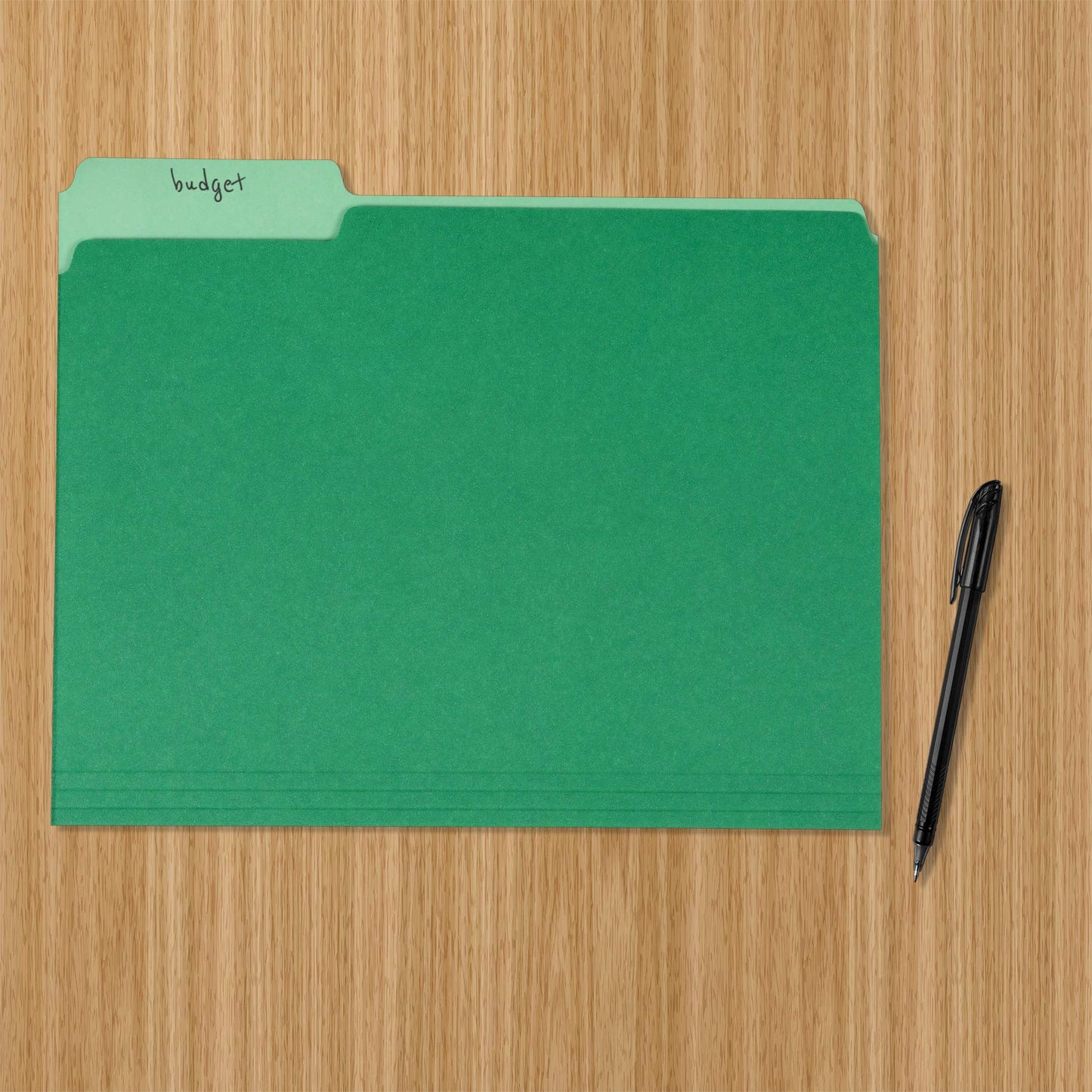 Amazon Basics File Folders for Organization, Letter Size, 1/3 Cut Tab, Bright Green, 36-Pack