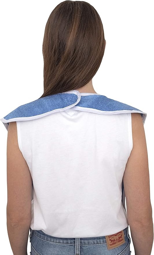 Elaine Karen 3 Pack Premium Adult Bibs - bibs for adults Men, Women; Eating Cloth for Elderly Seniors and Disabled, Adjustable, Terry bib Clothing Protectors, Machine Washable, Blue