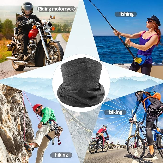 Achiou Neck Gaiter Face Cover Scarf, UV Protection Mask for Men and Women,Soft Windproof, Hiking Cycling Running