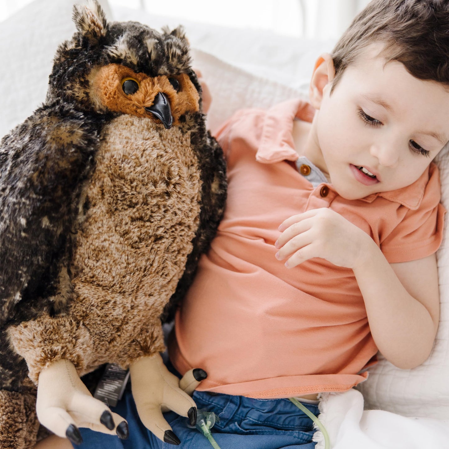 Melissa & Doug Giant Owl - Lifelike Stuffed Animal (17 inches Tall), Brown