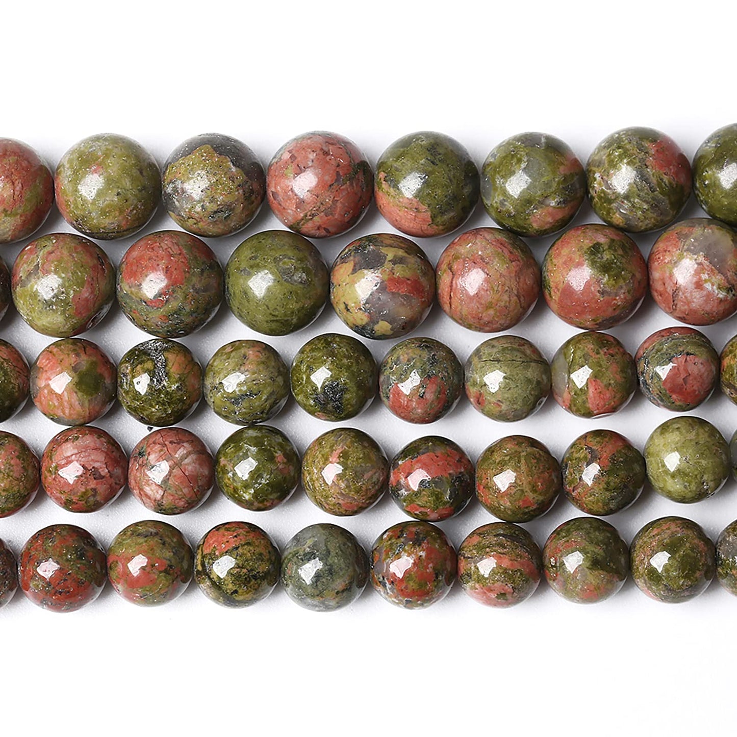 60pcs 6mm Natural Unakite Gemstone Beads Round Loose Beads for Jewelry Making DIY Bracelet Necklace…