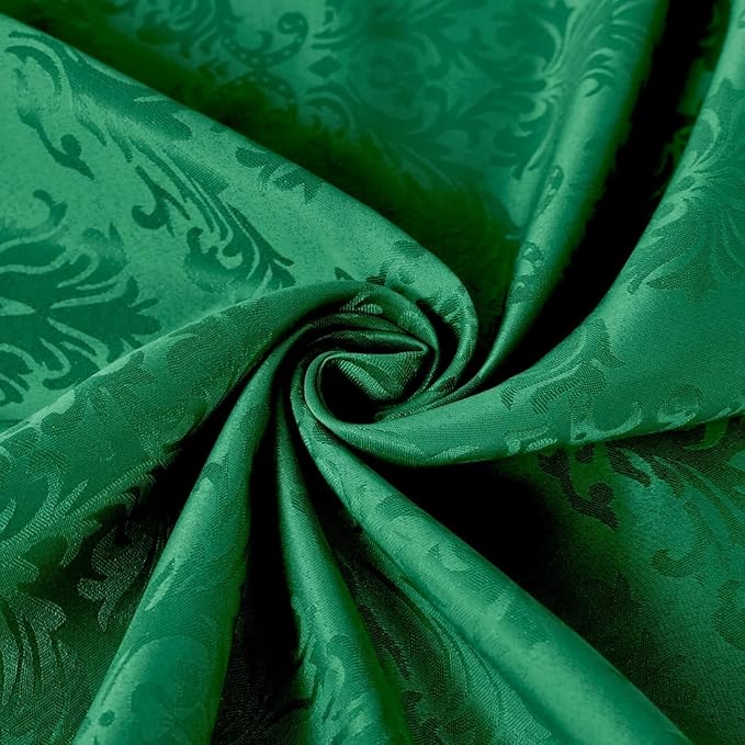 SASTYBALE Jacquard Tablecloth Rectangle, Damask Table Cloth SpillProof Wrinkle Resistant Tablecloths, Soft Polyester Oblong Table Cover for Kitchen, Dinner, Parties (Dark Green, 60X84)
