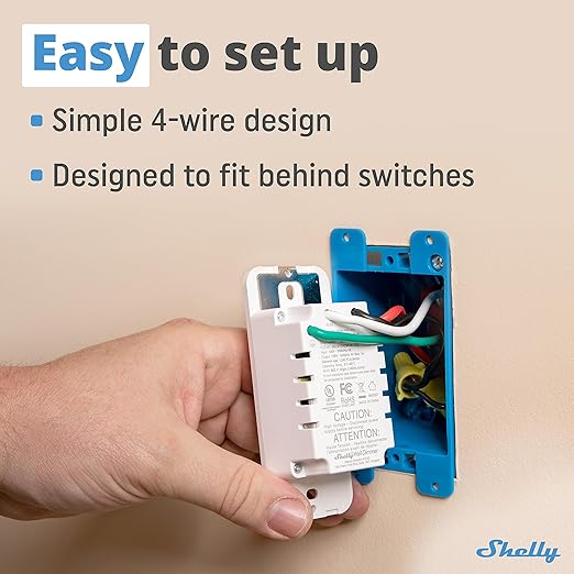 Shelly Plus Wall Dimmer UL | WiFi Smart Wall Dimmer Switch | Home Automation | Bluetooth Gateway | Compatible with Alexa, Home Assistant & Google | No Hub | Timer Schedule | Dimmable Lights