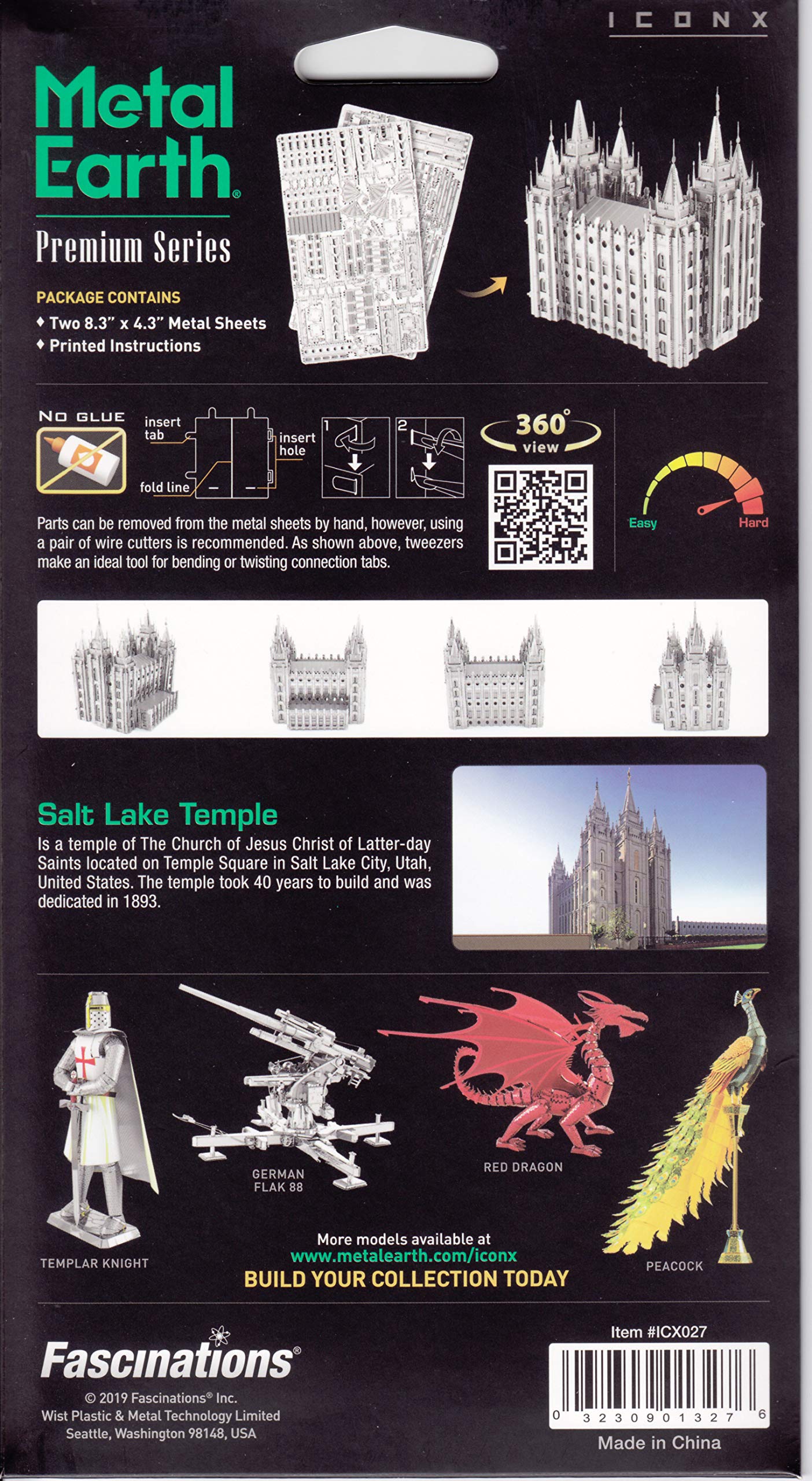 Fascinations Metal Earth Premium Series Salt Lake City Temple 3D Metal Model Kit