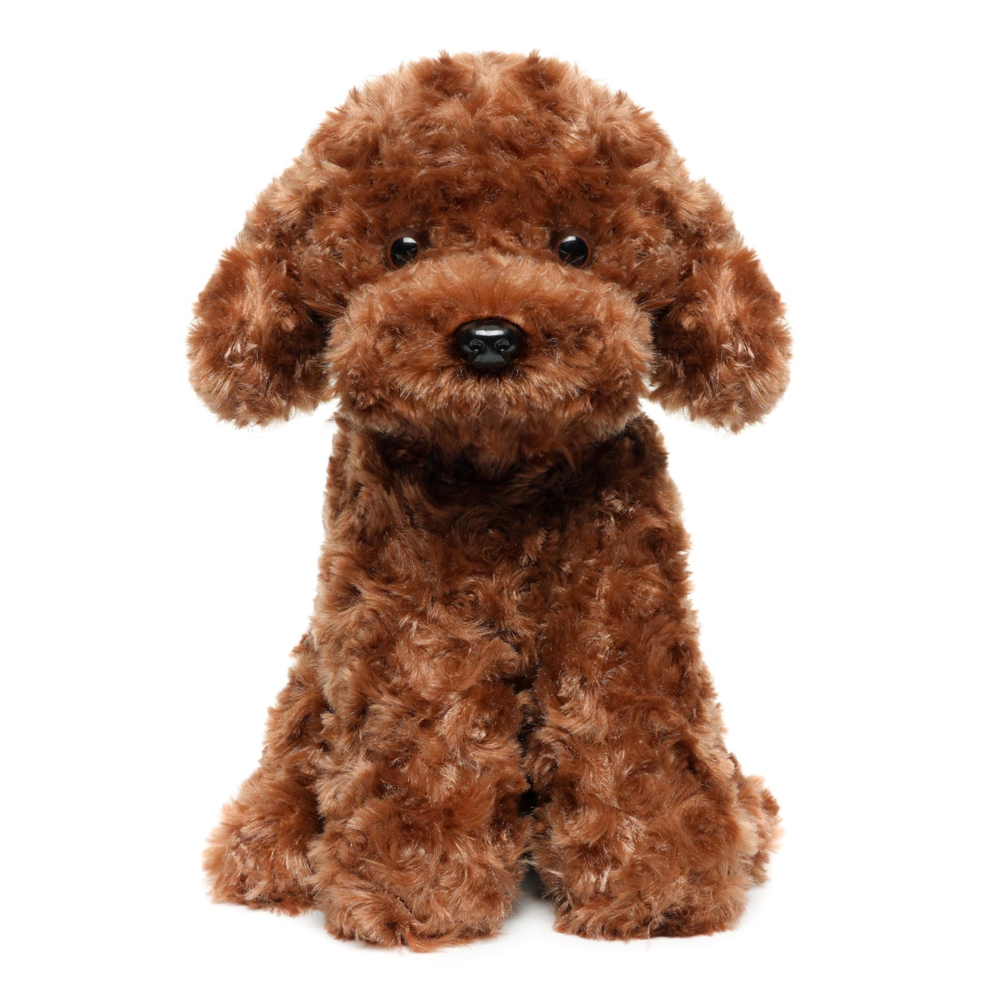 WEIGEDU Labradoodle Plush Toy, Fluffy Red Poodle Stuffed Animal with Clothes, 12.6" - Perfect for Kids, Babies, Birthday