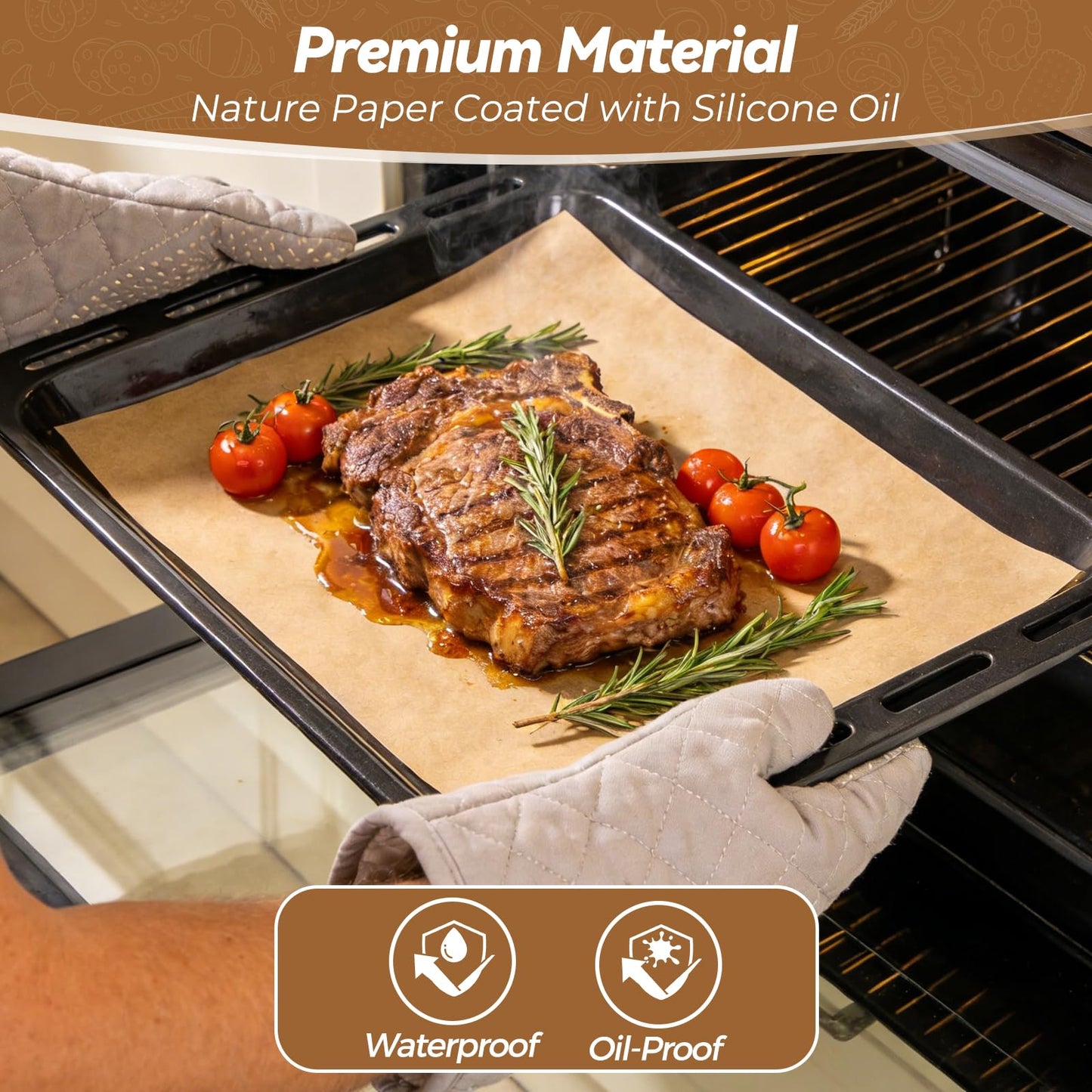 360 Count 12"x 16" Heavy Duty Parchment Paper Sheets for Baking, No-Stick & No-Leak Unbleached Baking Paper, Pre-cut Half Parchment Paper Sheets for Oven, Air Fryer, Microwave