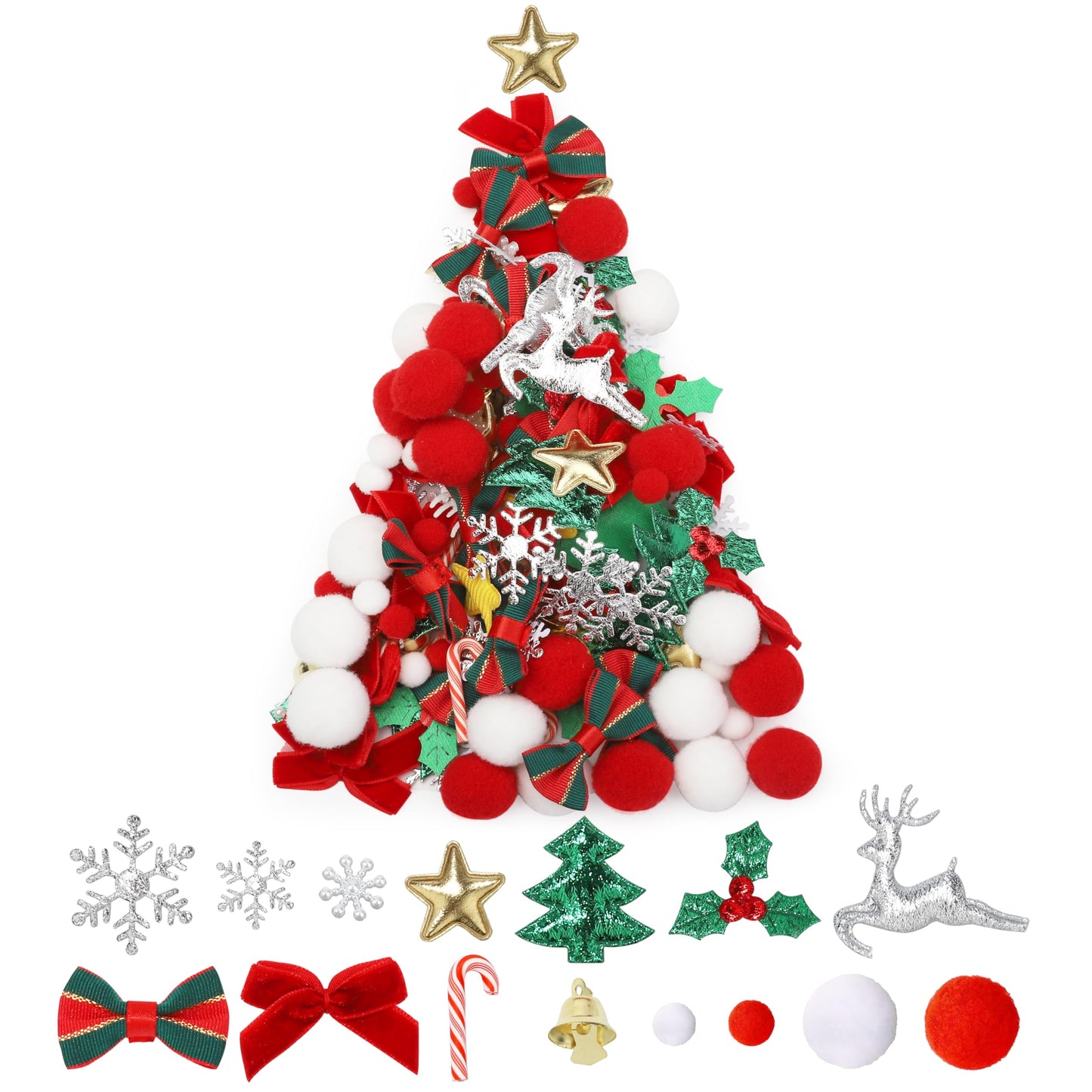 150 Pcs Christmas Decorations Embellishments, Miniature/Mini Ornaments for DIY Crafts Scrapbook(15 Styles)