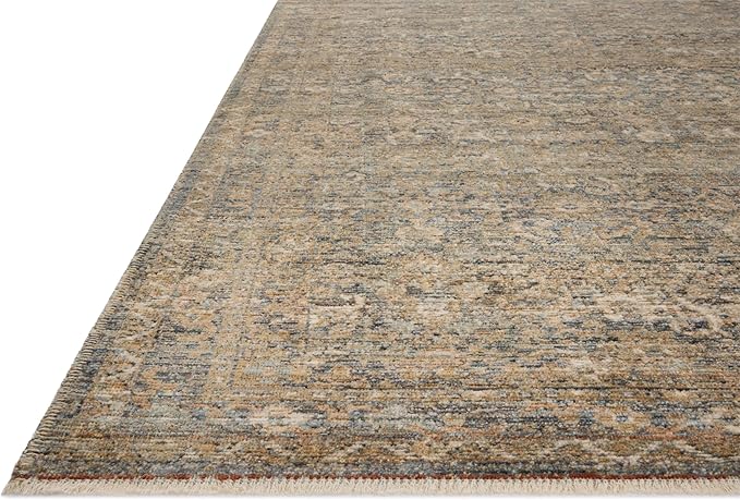 Loloi Amber Lewis Molly Collection MOL-02 Denim/Gold 3'-0" x 5'-0" Low Pile Accent Rug