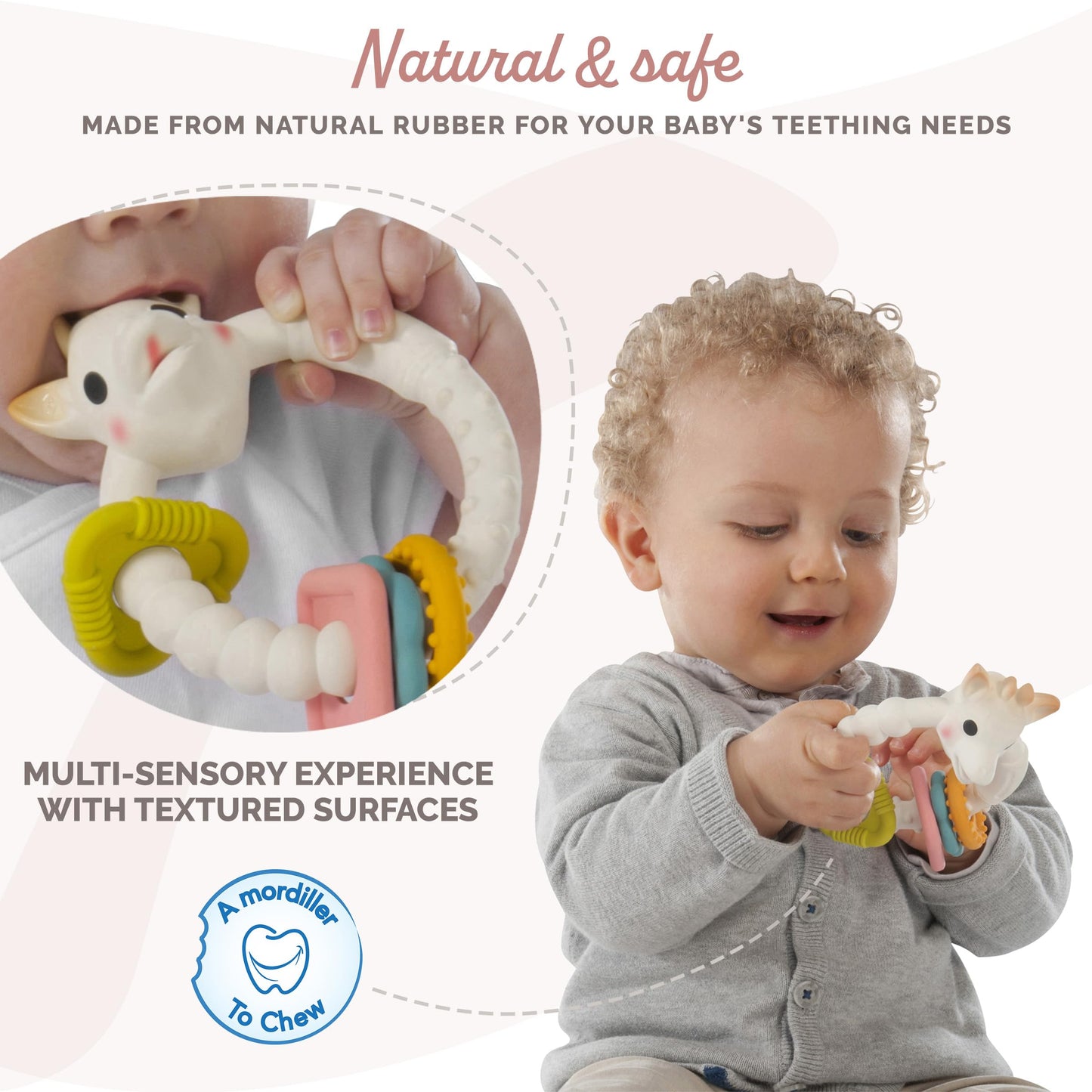 Sophie la girafe Teething Colo'rings | Light & Easy to Grasp | Designed with Natural Rubber to Soothe & Awaken All 5 Senses