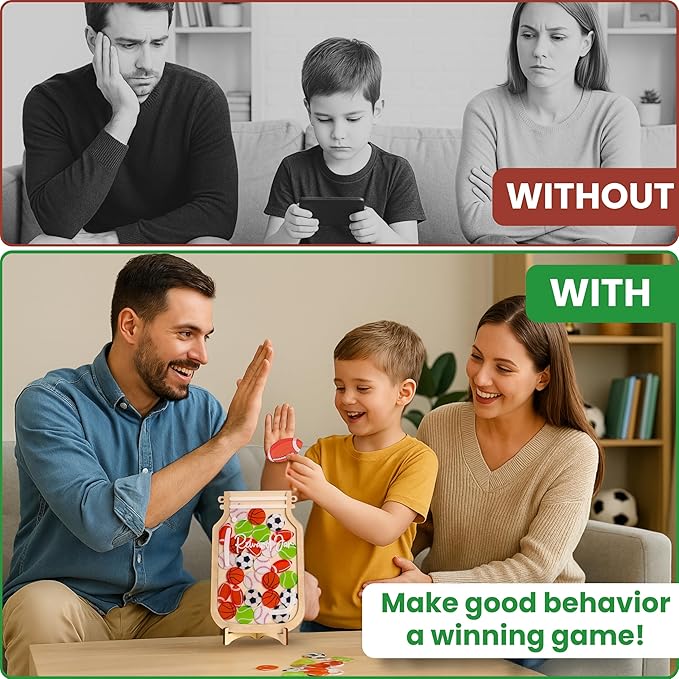 Reward jar Classroom Behavior Chart for Kids at Home Potty Chore Training Star Children Magnetic Class System Toddlers Boys Growth prizes Toys Sticker Responsibility incentives Tokens Digital Smiley
