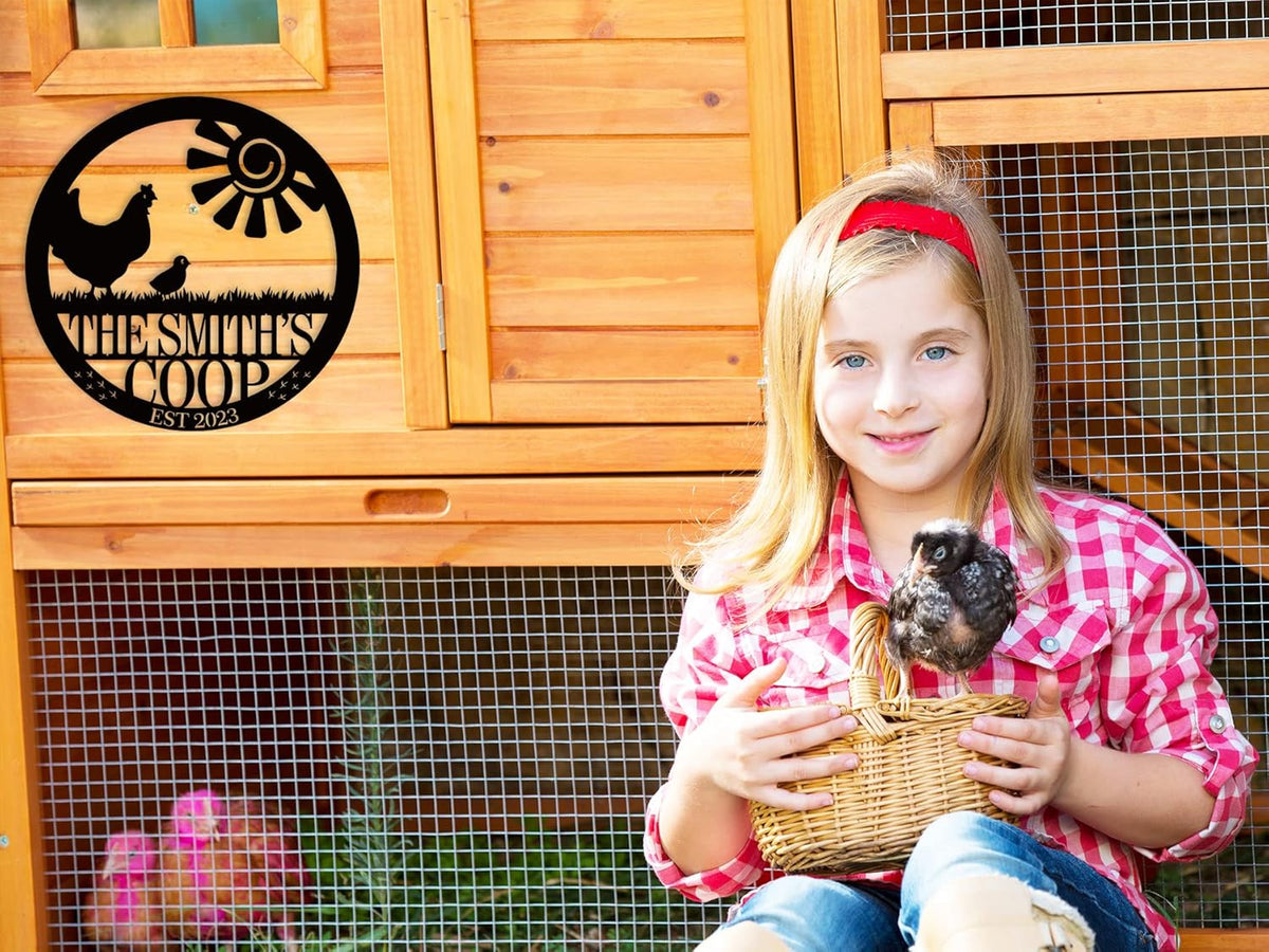 Personalized Chicken Farm Sign, Custom Chicken Coop Signs