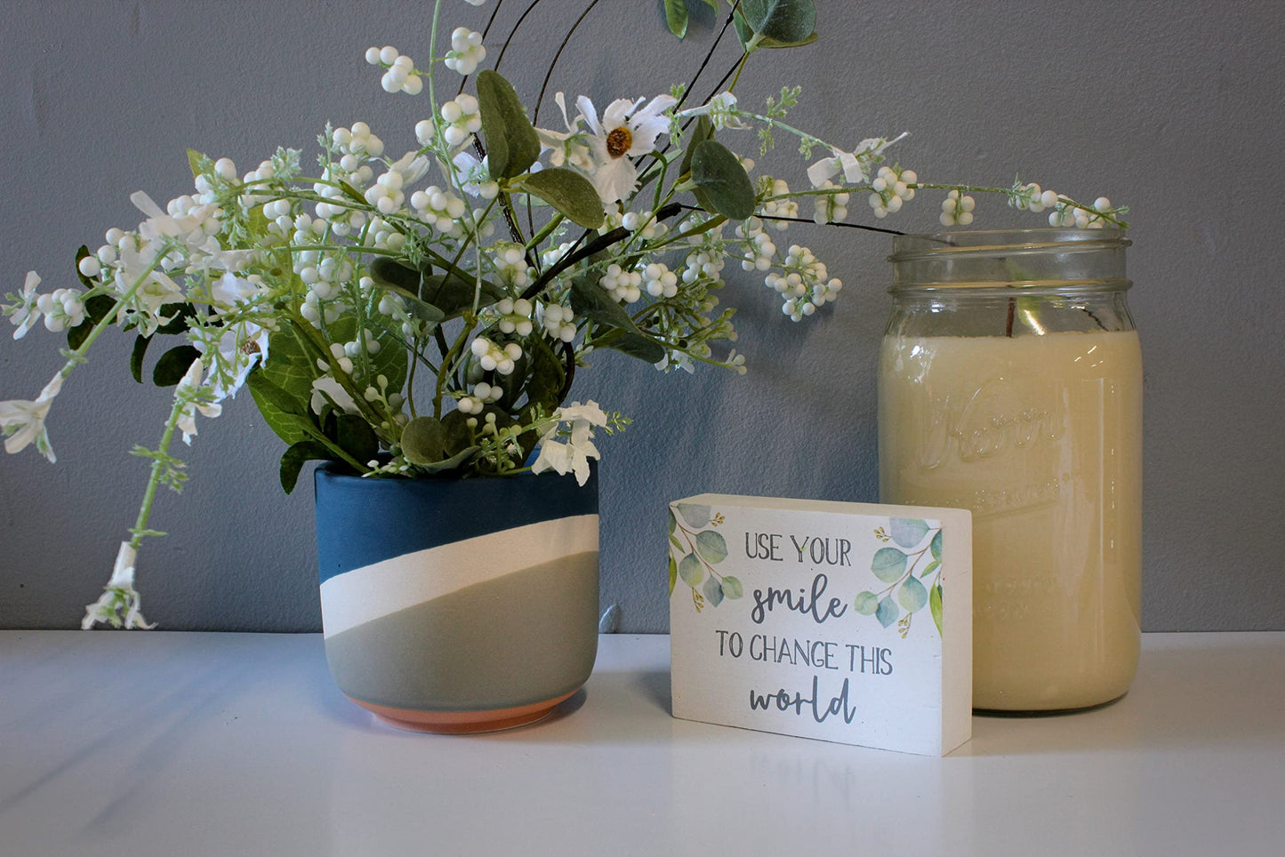 AC Decor Ceramic Color Block Planter (3.5", Blue)