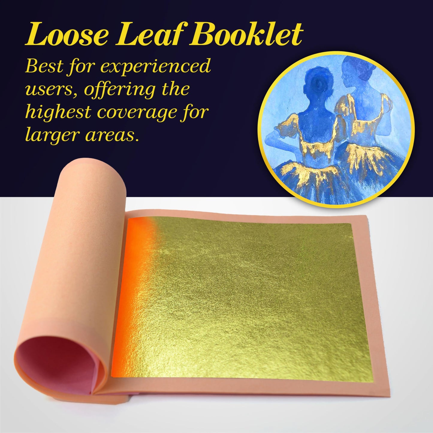 Barnabas Blattgold Gold Leaf - 23.75K Real Gold [20 Sheets, 3.1 inches] - Loose Sheets for Painting, Arts and Crafts