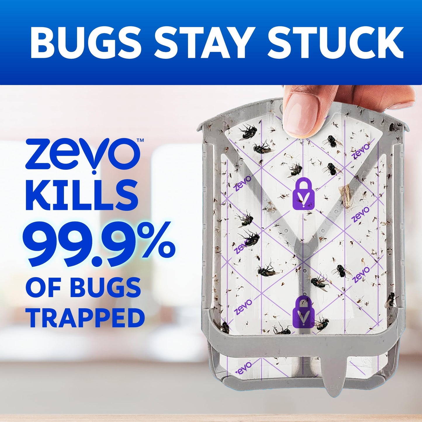 Zevo Flying Insect Trap Official Refill Cartridges - Fits Both Zevo Trap & MAX Indoor Fly Trap - Authentic Trap+Lock Technology to Catch Gnats, House & Fruit Flies (6 Official Refill Cartridges)