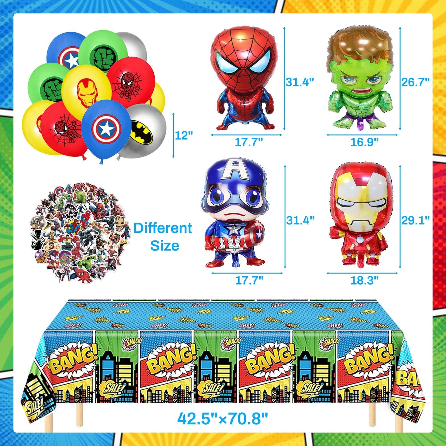 Birthday Party Decorations Kit, Includes Happy Birthday Banner, Foil Balloons, Tablecloth, Backdrop, Adult Themed Party Supplies