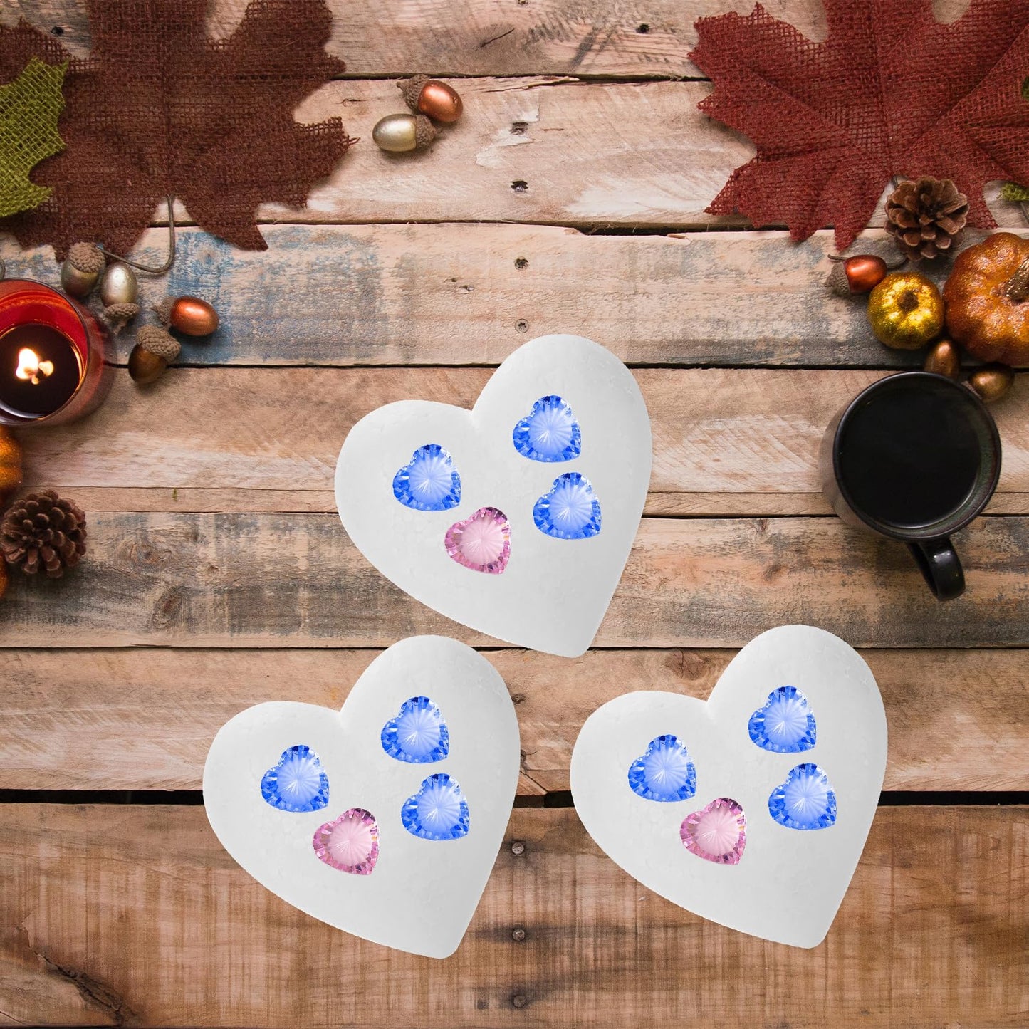 GANAZONO Wedding Solid Heart Foam Ornaments 6.49X6.29X1.96 Inch Lightweight Craft Hearts for DIY Valentine S Day Wedding Party Decorations and School Art Projects Set of 4