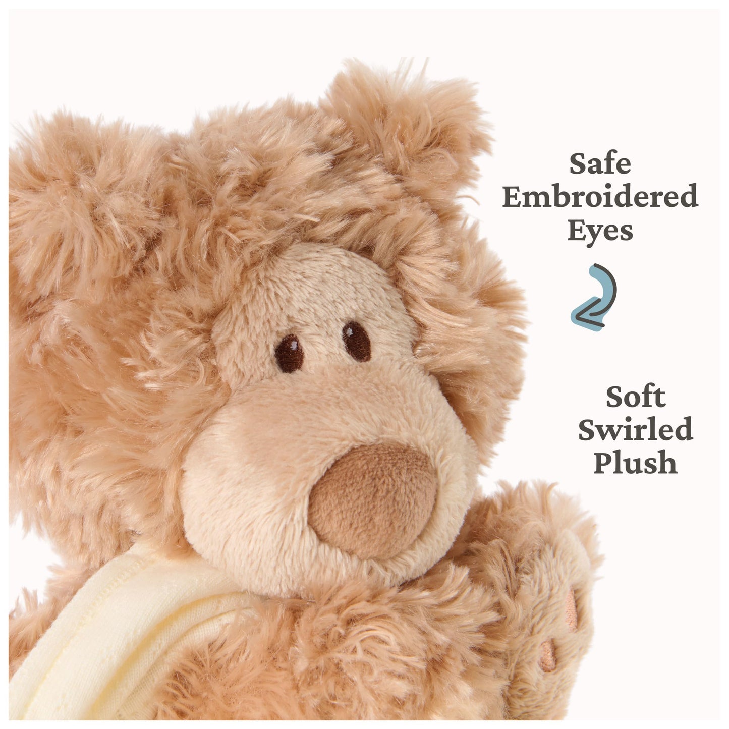 GUND Baby Philbin Plush Lovey, Teddy Bear with Baby Blanket, Stuffed Animal Sensory Toy, Brown, 14”