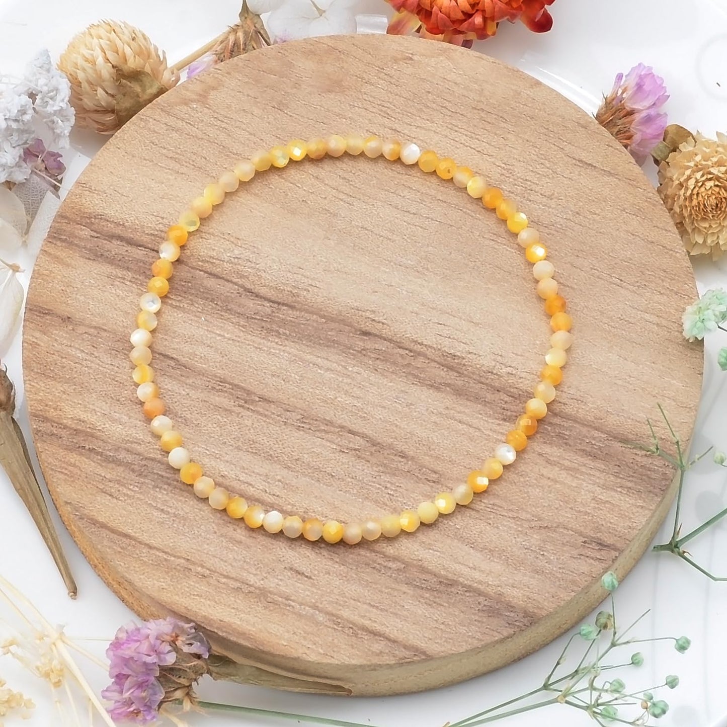 MASSIVE BEADS Natural Genuine Gemstone Beads Healing Crystal Chakra Reiki Jewelry Faceted Round Beads Bracelets (Golden Shell, 3mm)