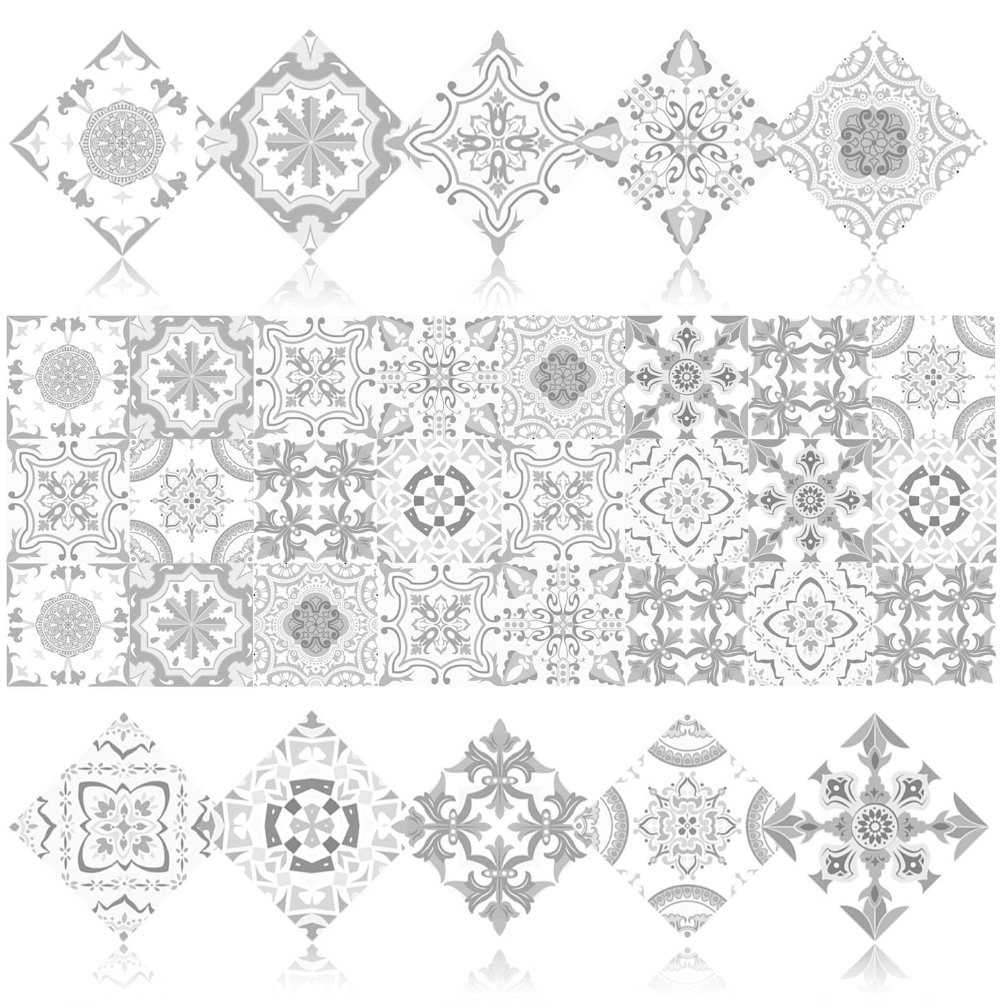 PVC Peel and Stick Tile Stickers 24Pcs Waterproof Removable Backsplash Wall Decals Self-Adhesive Subway Stickers for Kitchen Bathroom RV Instant DIY Upgrade Sticker(Style A, 5.91 x 5.91 Inch)