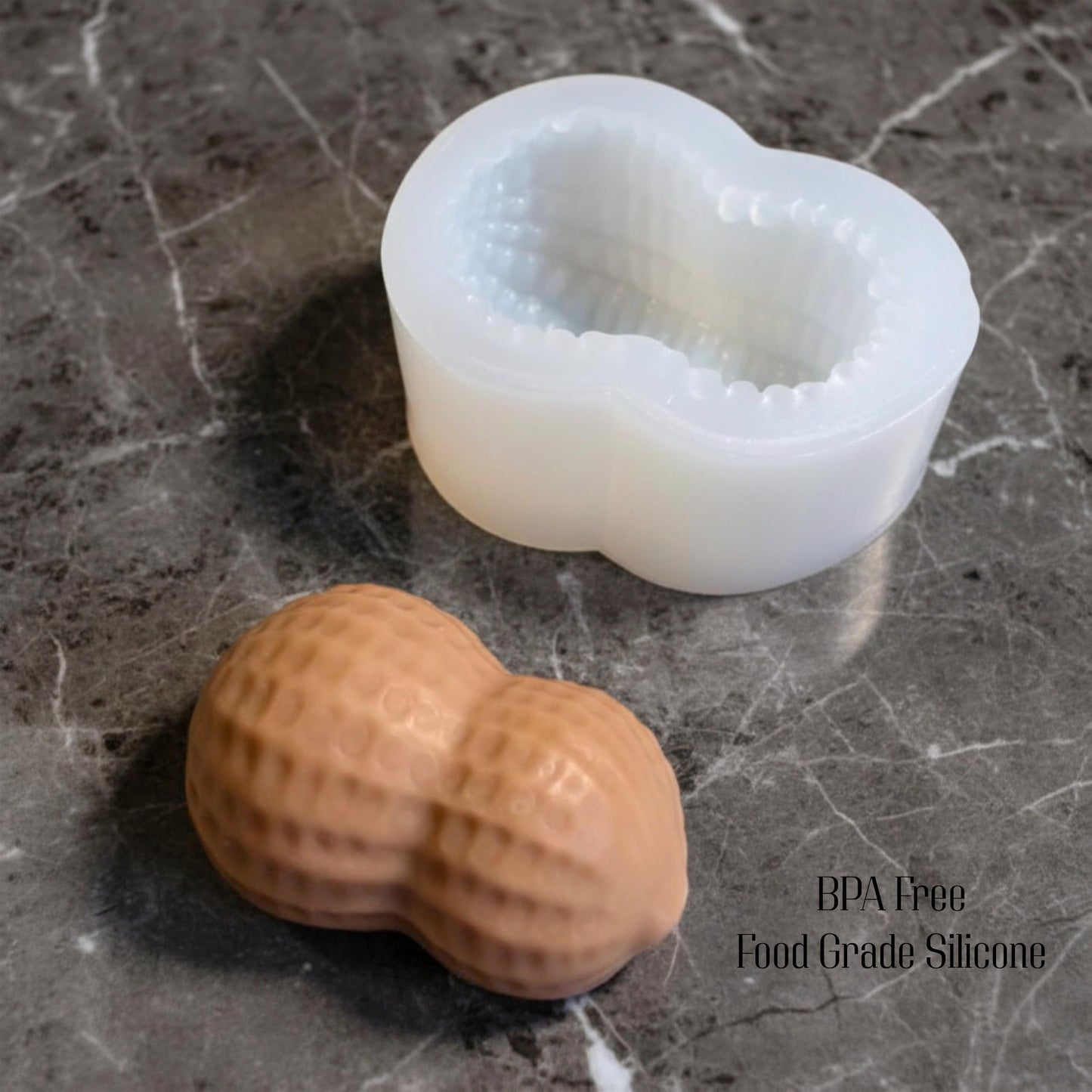 Love N Macarons Realistic Peanut Silicone Mold, Food-Grade BPA-Free, 3x1.75 Inch, 100ml, for Chocolate, Mousse, Candle Making Baking Tool for Viral Fruit-Shaped Pastries Bakery Supply