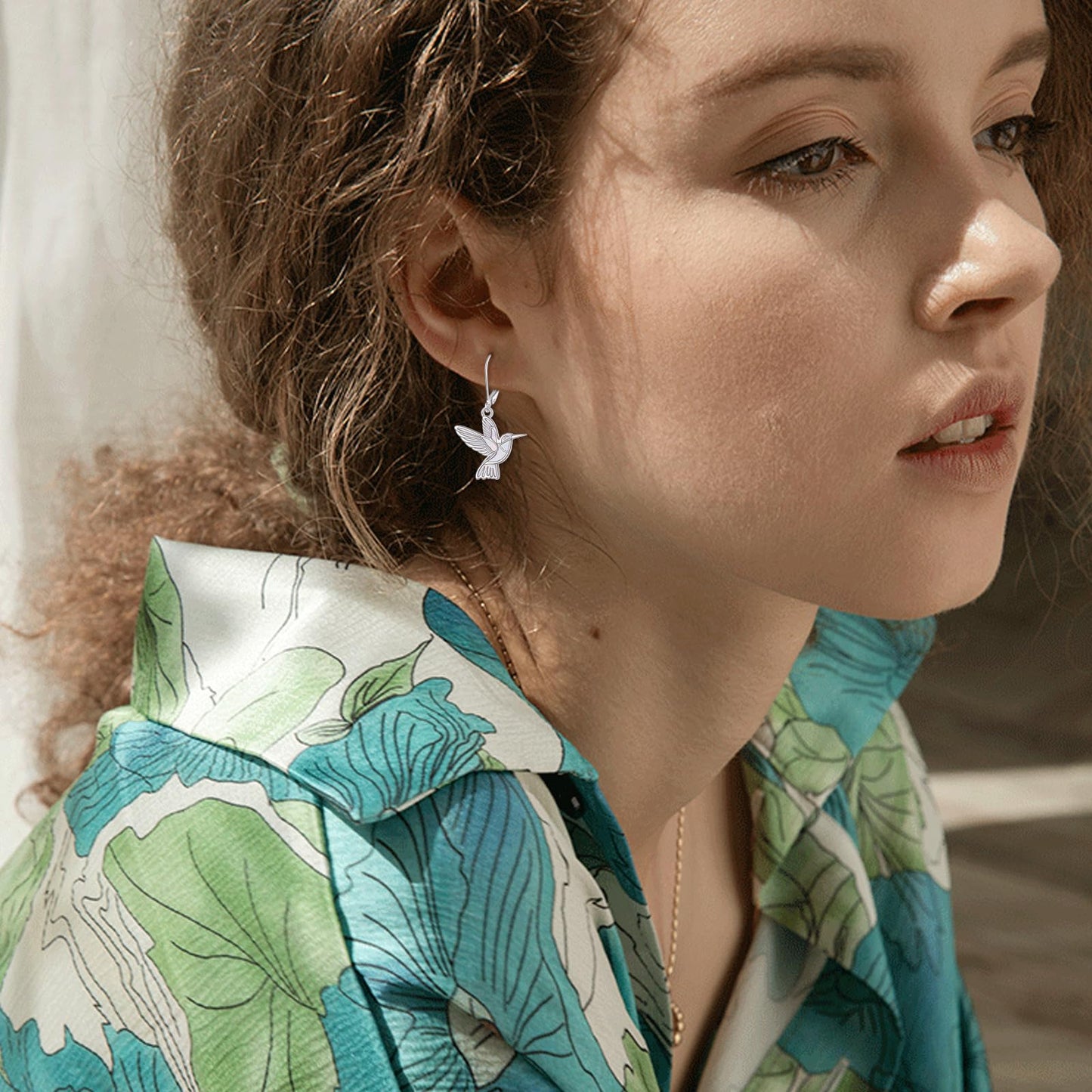 Hummingbird Dangle Earrings 925 Sterling Silver Bird Earrings for Women Bird Earrings (Opal Hummingbird Earrings)