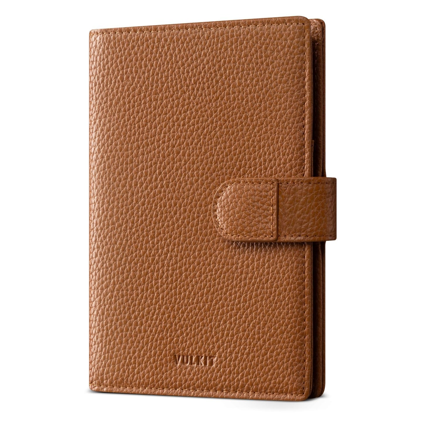 VULKIT Leather Passport Travel Wallet for 2 Passports Pocket Slim Double Passport Holder RFID Blocking with ID Window for Women or Men