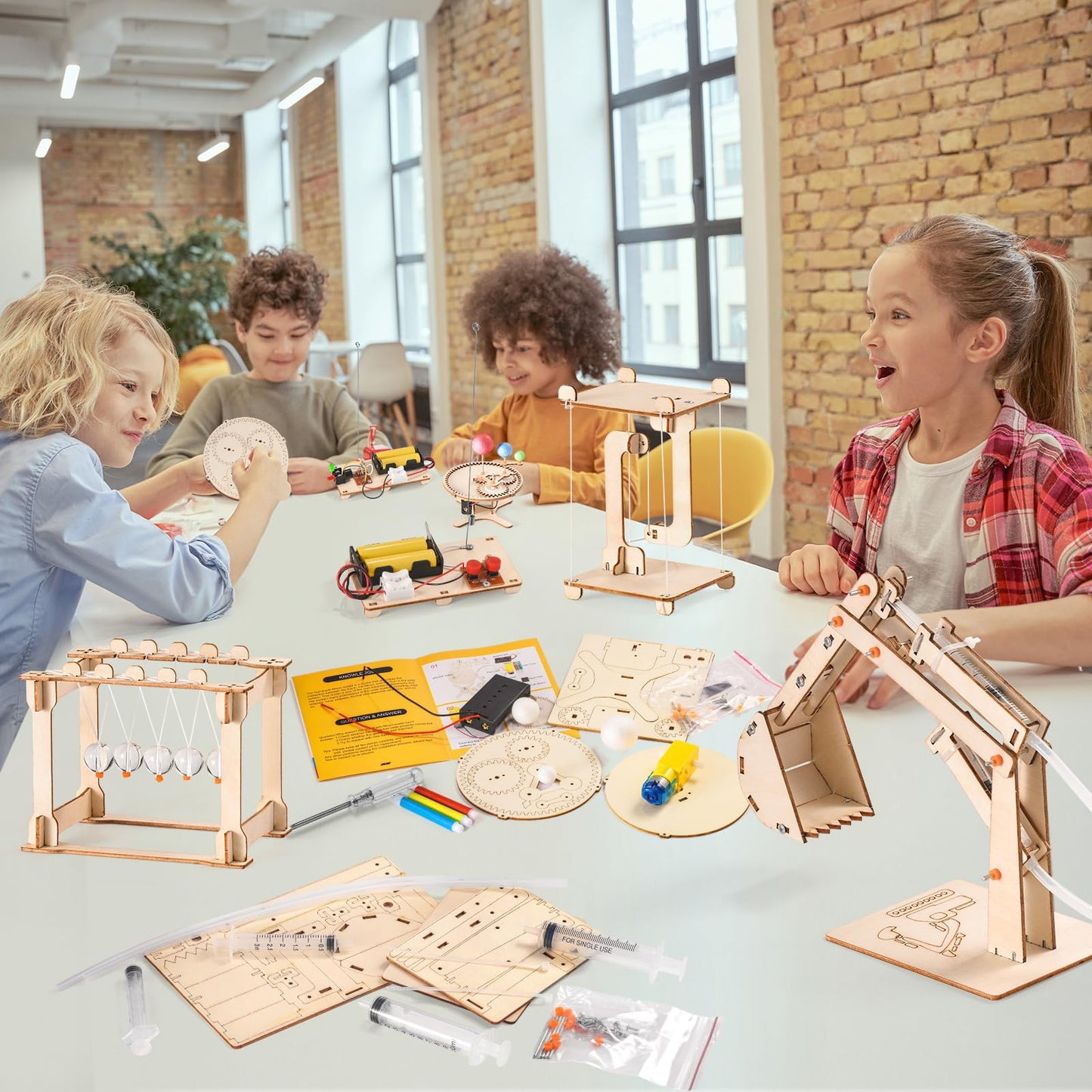 STEM Science Kits for Kids Ages 8-12 8-10, Wood Building Crafts Kits for Boys, STEM Toys for Ages 8-13 9 10 11 Year Old Gifts, Kids Science Engineering Experiment Projects, 3D Wooden Puzzles 10-12