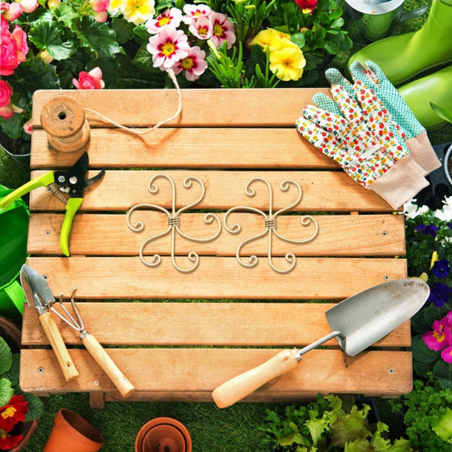 5 Pcs Plant Stem Support, Iron Monstera Plant Support, Durable Hook Stem Supports for Healthy Growth, Bamboo Clamp Set for Leaf Stabilization and Support, Ideal Present for Plant Lovers