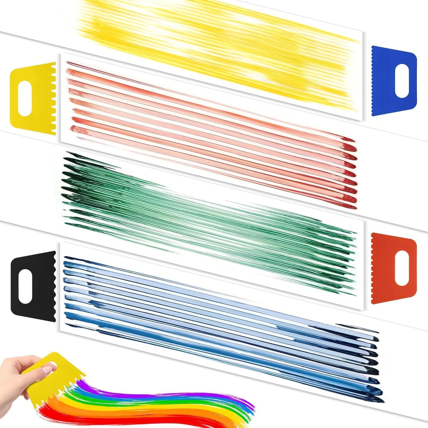 EEEKit 19 PCS Painting Spatula Set, Stainless Steel Palette Knife Set with Art Paint Scrapers, Paint Spatula Tools for Oil Canvas, Watercolor, Acrylic Painting