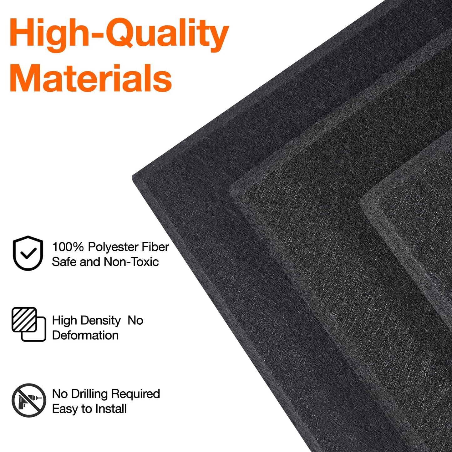 Large Cork Boards for Walls, 48" x 36", 12 Pack Bulletin Boards Alternative, Cork Board for Office, Black Felt Wall Tiles, with Removable Nano-Adhesive and Pushpins