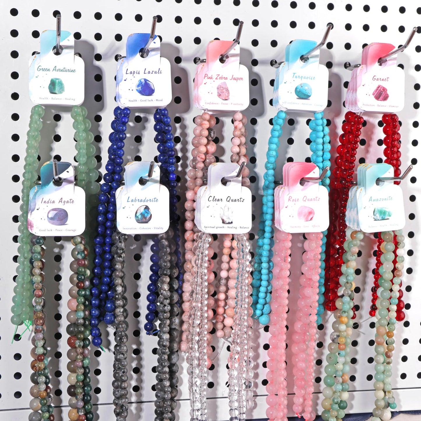 40pcs 10mm Natural Turquoise Gemstone Beads Healing Crystal Round Loose Stone Beads for Jewelry Making, Crystal Stone Beads for Bracelets Necklace Earrings Making