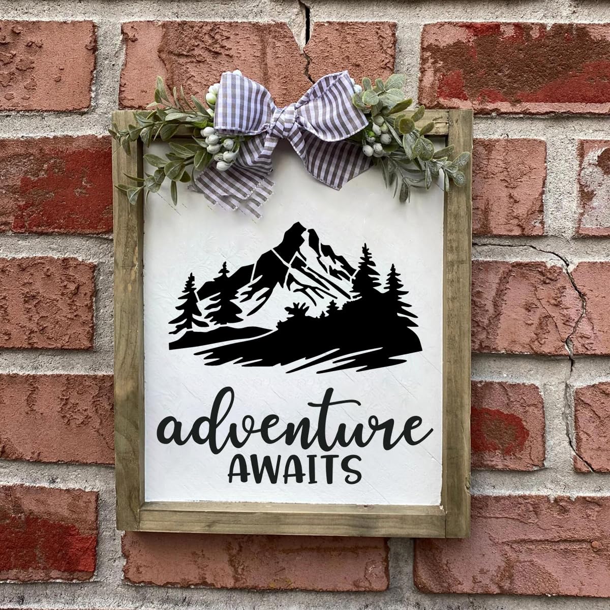 Wood Burning Stencils for Crafts Reusable Forest Wildlife Stencils Mountain Scene Stencil for Painting on Wood Fabrics DIY Crafts