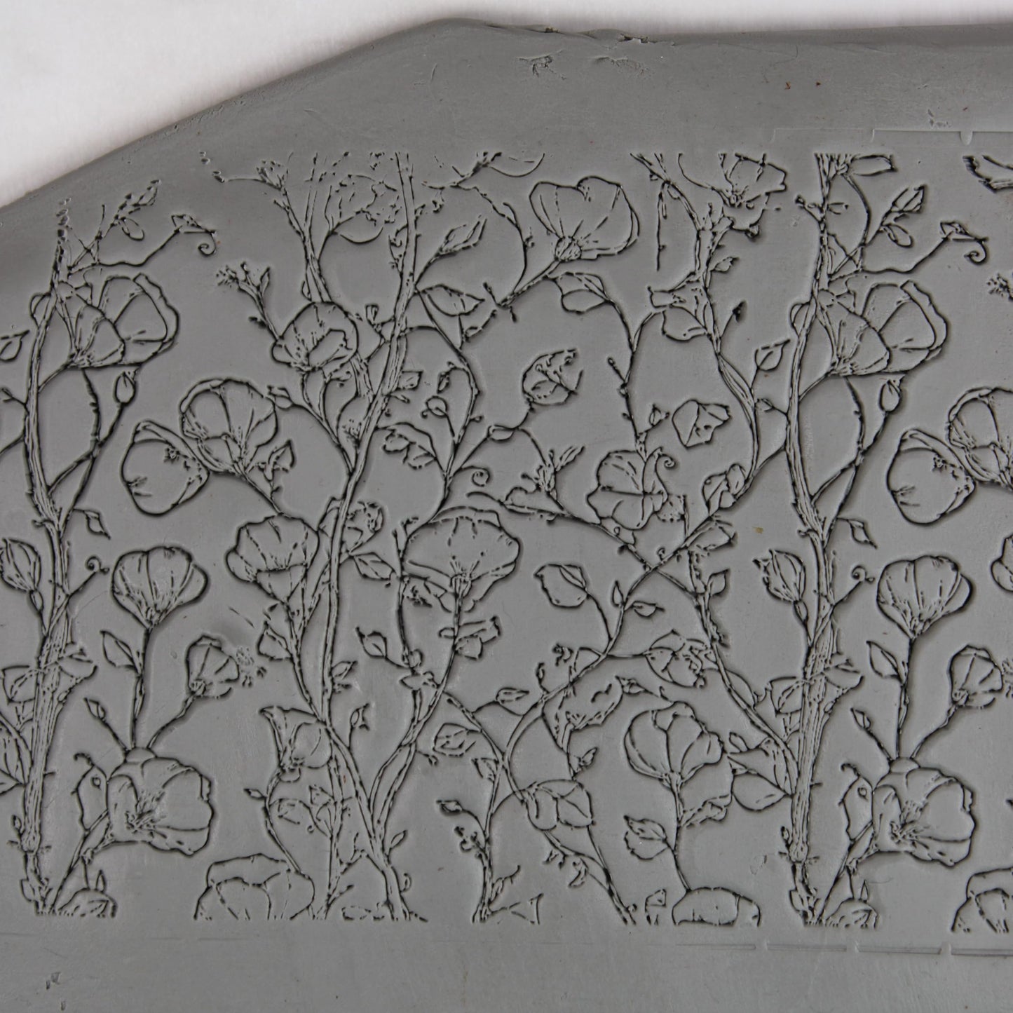 Twining Bloom Vines Clay Texture Roller (4") - Seamless Meadow Set #01 - Embossing Pattern Roller for Polymer & Ceramic Clay, Pottery & Crafts