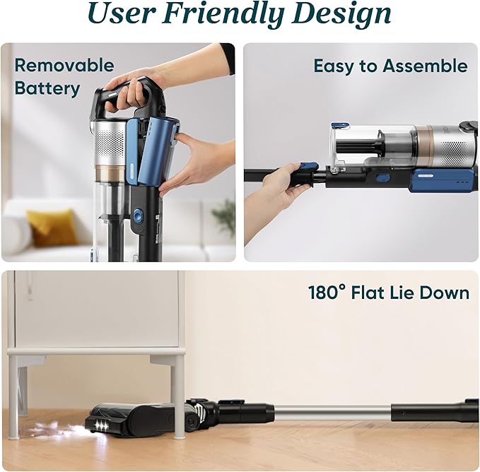 LEVOIT Cordless Vacuum Cleaner with HEPA Filter, Stick Vac with Tangle-Resistant Design, Up to 60 Mins, Powerful Suction, Lightweight, Mini Motorized Brush, for Carpet, Hard Floor, Pet Hair, LVAC-300