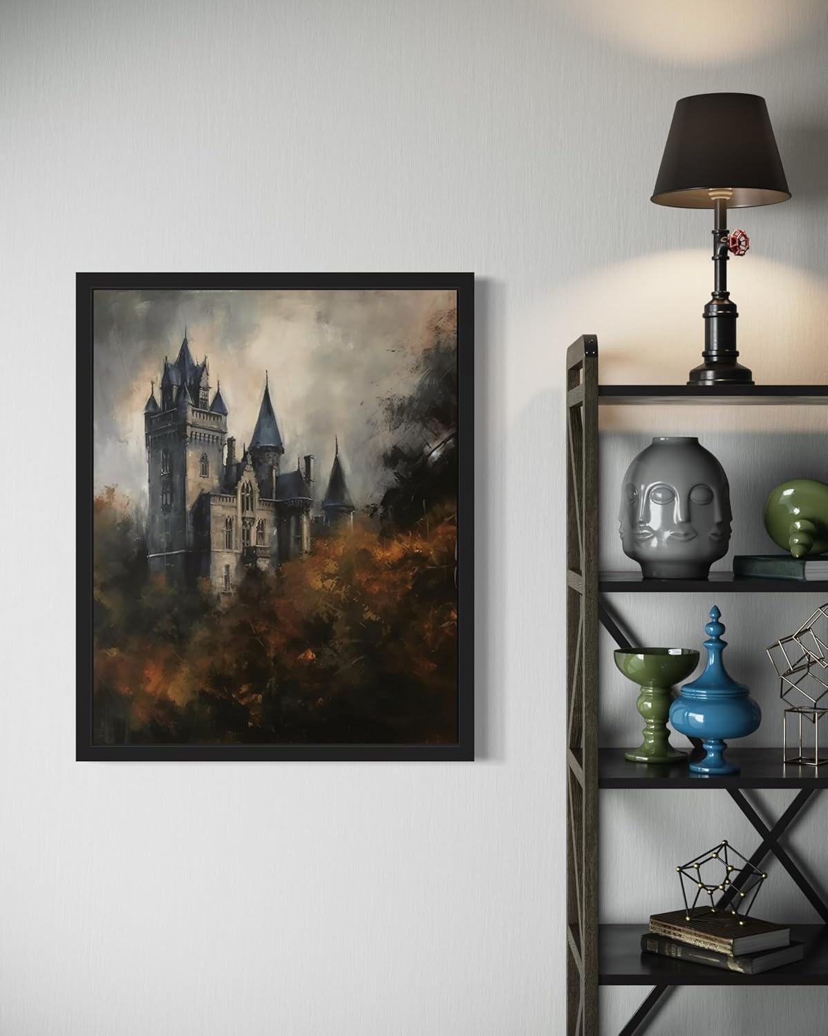 Old Castle Poster Art Print, Halloween Scary Vintage Wall Art Academia Spooky Painting Decoration for Horror Prints, Gothic Posters Bedroom Decor 89 (Old Castle, 8 x 10 inches, Unframed)