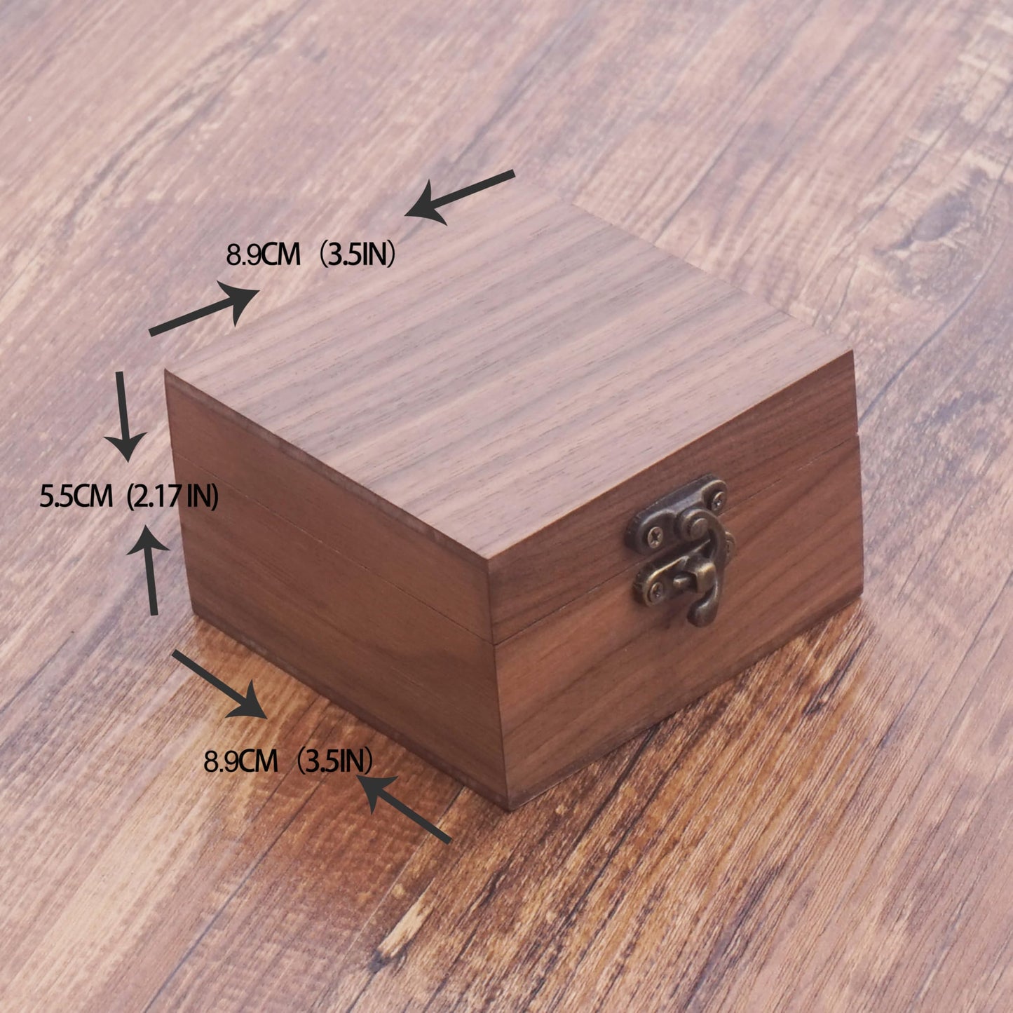 LONMAIX Walnut Wood Box for Crafts, Jewelry Box and watch box Wooden Keepsake Box Gift (Walnut)