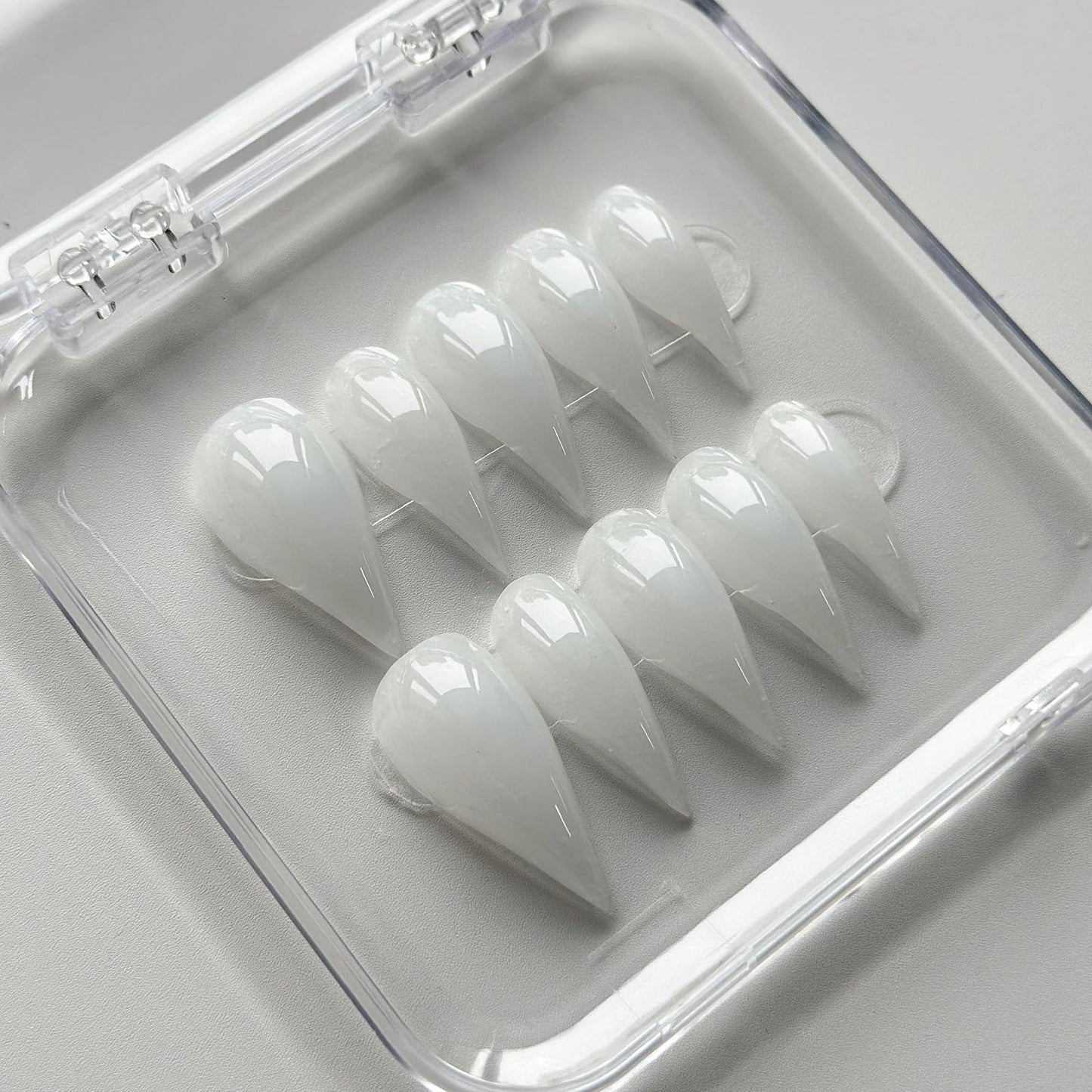 Luxury Press on Nails Medium Curved Stiletto Handmade Eagle Claw Unique Reusable ABS Material Fake Nails Dragon Claw False Nails with Designs Cat Claw Glossy Glue on Nail Thick Acrylic Nail(M)