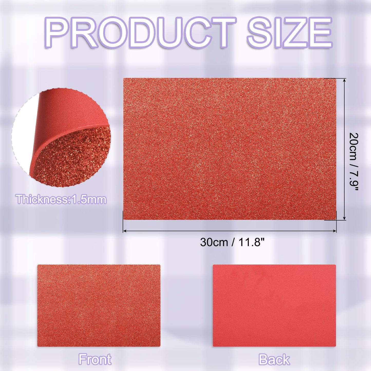 uxcell 10 Pack Red Glitters Foam Sheets, 8 x 12 Inch Sparkle EVA Foam Sheets Thin Foam Paper for Crafting, DIY Project, Classroom, Scrapbooking (1.5mm Thick)