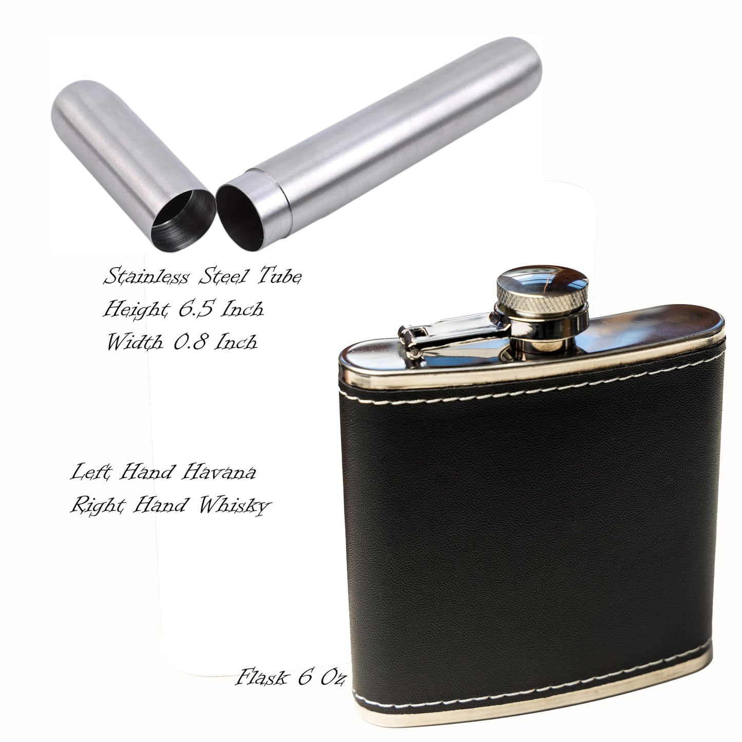 Flask Gift Set for Men – Stainless Steel Hip Flask with Funnel, Cutter & Case in Elegant Wooden Box – Perfect for Whiskey Lovers, Groomsmen, Gifts & Special Occasions