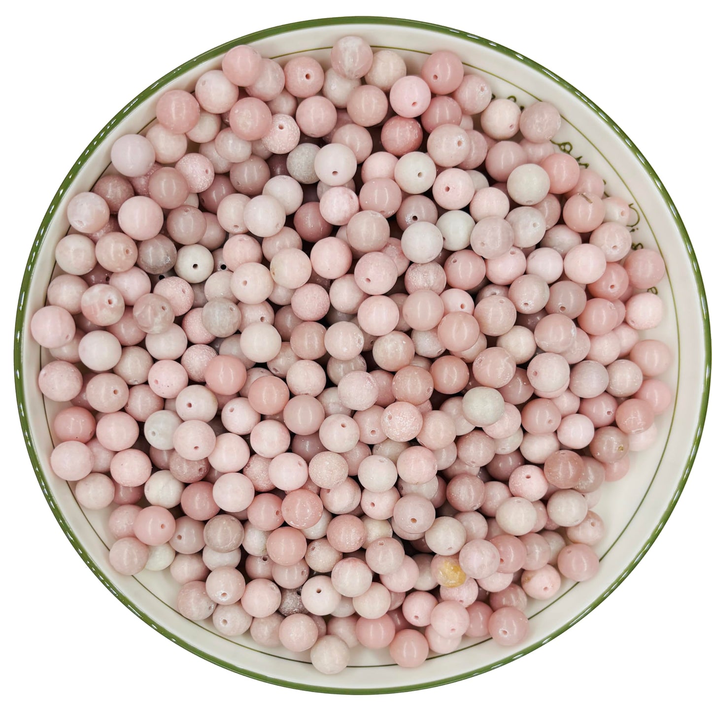 WHNKFB 10mm 50PCS Natural Pink Opal Round Beads, Rose Quartz-Like Loose Gemstone Beads for Jewelry Making Craft - 4mm 6mm 8mm 10mm Options with Free Elastic Cord