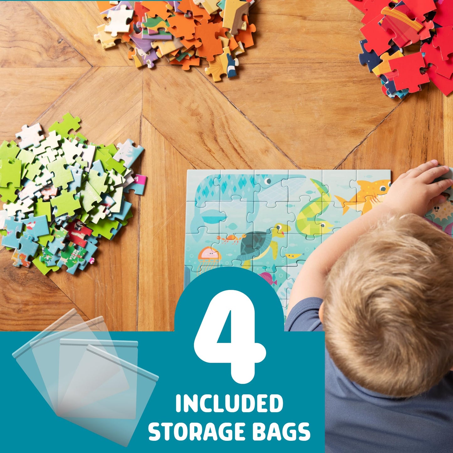 Chuckle & Roar - Space, Ocean, Safari, World Map Puzzles - Engaging and Educational Puzzles for Kids - Larger Pieces Designed for Preschool Hands - 48, 72, 100PC Jigsaw Puzzle Puzzle