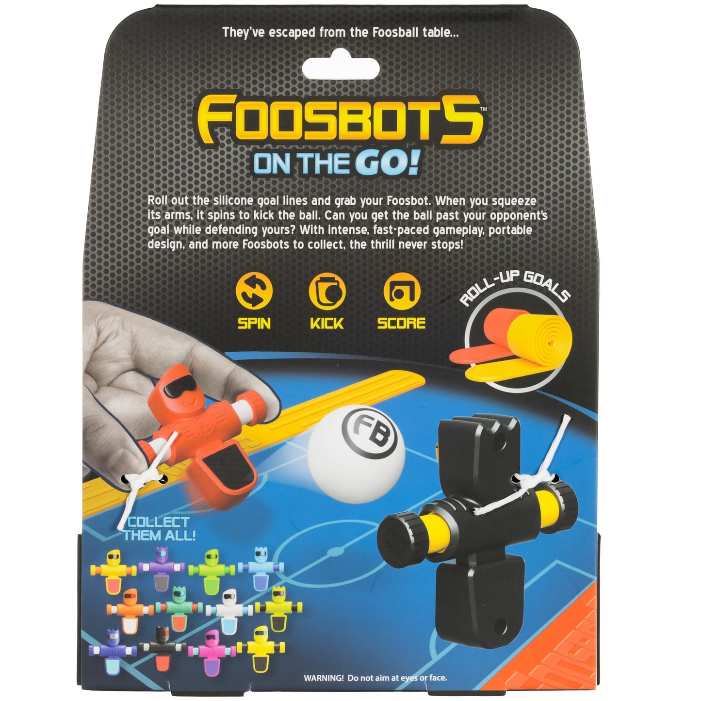 Fat Brain Toys Foosbots On the Go Tabletop Trickshot Game, 2 Player Soccer Toys, Games for Kids Ages 6+