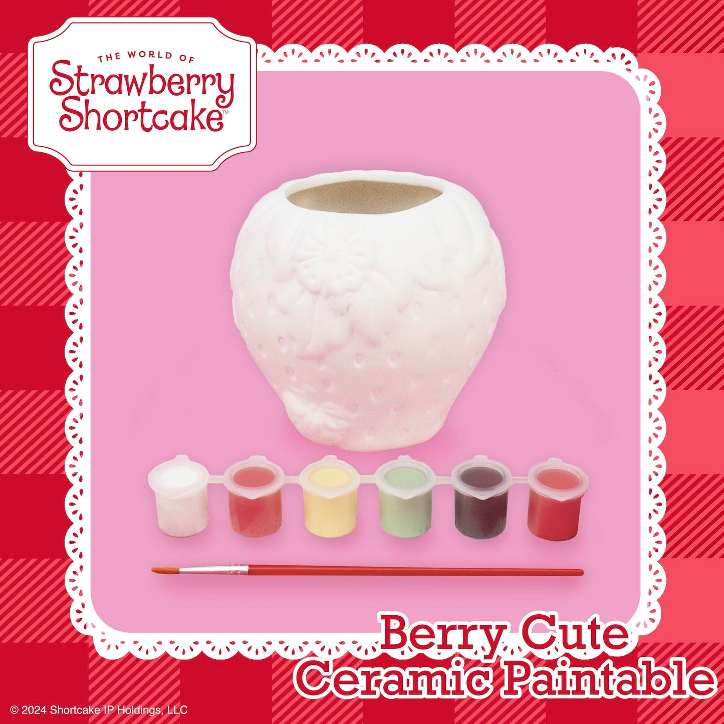 Horizon Group USA Paint Your Own Figurine Kit, DIY Art Project for Kids, Strawberry Shortcake Planter